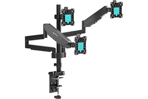 ONKRON Stojak na biurko z potrójnym monitorem do ekranów LCD LED 33.0 cm do 32 cali do 8 kg G280 czarny