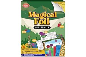 ATFUNSHOP Magical Foil Art Animals in Forest Farm Sea & Birds - No Mess Foil Craft Kit for Kids Ages 4 5 6 7 8 9 Fun Creative DIY Activity, Ideal Birthday Gift for Girls Boys