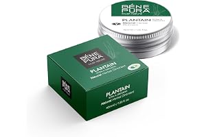 Naturlig Plantain Salva 1,35 fl. Uns 40 ml - Stark Svampdödande Verkan - ren Naturkoncentrat - Antibakteriell Svamp för Insektsbettlindring - Handgjord i EU med Eteriska Oljor