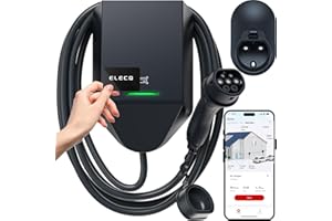 ELECQ Wallbox 7,4 kW con Cavo 5m | Caricatore Auto Elettrica Tipo 2 Monofase | Gestione Dinamica della Carica & Ricarica Solare | App WiFi OCPP RFID | Colonnina Ricarica Domestica 32A | Conforme GSE