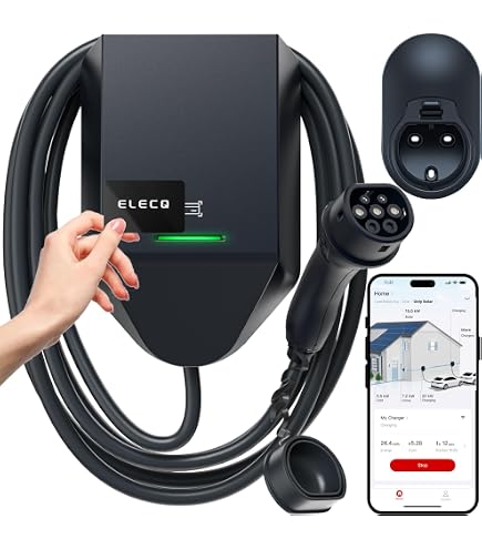 Green Cell GC EV PowerBox 22 kW Caricatore Wallbox per EV PHEV | Presa tipo 2 | Ricarica con 22 kW/11 kW/7,2 kW | Schermo LCD IP66 | Compatibile con modello 3/S/X/Y, ID.3, i3, ZOE, Kona, Leaf