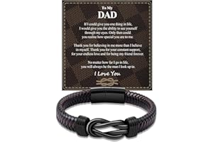 BOCHOI Bracelet for Dad To My Dad/Son/Granddad/Boyfriend/Man/Brother Bracelet, Braided Leather Bracelet for Dad/Son/Granddad/Husband/Man/Brother Christmas Gifts, Bracelet Gifts for men