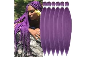 YDDM Pre Stretched Braiding Hair Braiding Hair Extensions Lavender Braids Extensions Hair 20 Inch 6packs Box Braid Hair Extensions Hair For Braiding Crochet Hair Braiding (20 Inch, Lavender#)