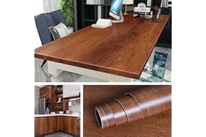 Livelynine Papier Peint Adhésif Décoratif Bois Marron de 40CM*5M Stickers Meubles pour Cuisine Bureau Salon Chambre Placard Table Papier Vinyle Autocollant Amovible Lavable Imperméable