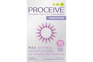 Proceive® MAX Women - Fertility Supplement for Conception - Pregnancy Vitamins for Women Trying to Conceive - Zinc, Folic Acid, Vitamin D - 30 Sachets (1 Month Supply) - Certified Vegan
