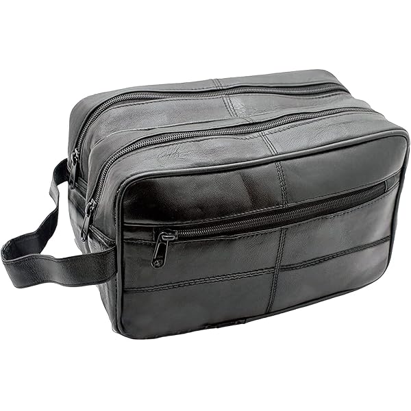 Trousse de toilette homme simili cuir noir