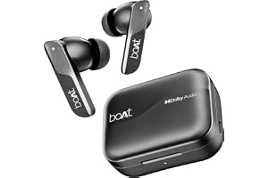 Boat Airdopes 800, Dolby Audio, Adaptive EQ by Mimi, 4Mics AI ENx, App Support, Fast Charge, Low Latency, IPX5, v5.3 Bluetooth TWS in Ear Earbuds Wireless Earphones with mic (Interstellar Black)
