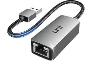 uni USB Ethernet Adapter Driver Free 1Gbps, Aluminum, USB 3.0 to RJ45 Gigabit Lan Wire Adapter, USB Network Adapter Compatible with MacBook Pro 2022 2020, Surface Pro, Windows 11, XP, Vista, Mac/Linux