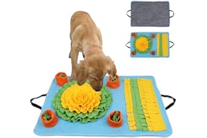 SHENGO Dog Snuffle Mat, Pet Slow Feeding Mat for Dogs Puppy Cats，Interactive Feeding Game for Boredom and Mental Stimulation, Dog Feeding Mat Encourages Natural Foraging Skills and Slow Eating, 75cm*50cm