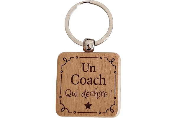 Porte-Clés en Bois Gravé Personnalisé - Cadeau Unique pour Collègue de Travail, Ami, Famille - Porte Clef Idéal pour Cadeau de Noël, Anniversaire