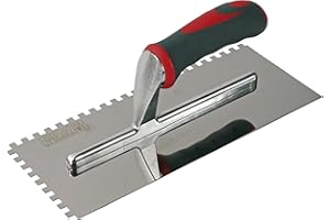 Truelle crantée Faithfull Soft-Grip pour carrelage sol/mur, lame en acier inoxydable 280 x 115 mm (11 x 4,5") - crantage de 6 mm