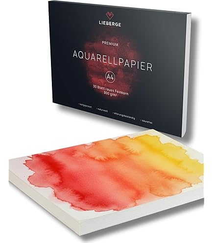 Fluid 100 Blocco Carta Per Acquerelli 10x15 Cm - 15 Fogli In Cotone 300 G/m², Pressato A Freddo, Easy-Block