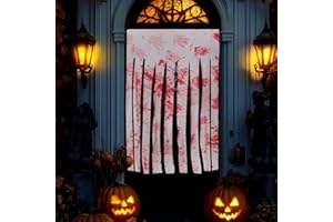 ZOMMKE 2 Stück Halloween Deko Outdoor Innen Halloween Türdeko Türvorhang Halloweendeko Party Gruselig Horror Deko für Tür Garten Fenster