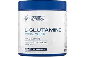 Applied Nutrition L Glutamine Powder - Amino Acid, Muscle Strength & Recovery, Boosts Immune System, Unflavoured (250g - 50 Servings)