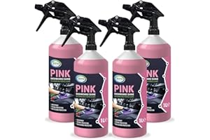 JOVS Pink Dashboard Shine Spray 4 X 1L - Cherry Fragrance | Ultimate Cleaner for Car Dashboards | Interior Plastic Restorer | Professional Grade with Refreshing Scent | Silicone Based Formula.