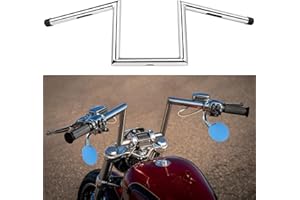 DREAMIZER Guidon Moto Z Bars 25 mm 1" pour Drag Custom avec 8 Pouces de Hauteur, Compatible avec Harley Honda Yamaha Suzuki Triumph Bobber Chopper Cruisers Sportster.