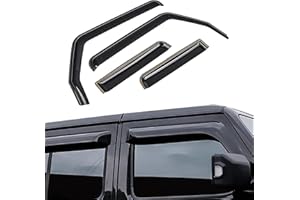 CKPEOR Deflettori Laterali per finestrini, parapioggia e paravento per Jeep Wrangler JL JLU 2018-2022 a 4 Porte e Gladiator JT 2020-2022 a 4 Porte, parapioggia per finestrini Laterali in Canale