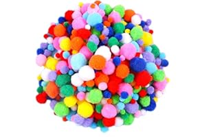 KUDLE Mini Pompons Bunt, 400 Stück Pompons zum Basteln 1-3cm, Pompons Bälle für Dekorieren Verzieren Nähen Handwerk Herstellung DIY Farbenfrohe Bastelarbeiten Kindergarten Basteln Kinder Erwachsene