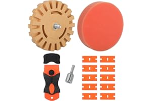 Worown 4 Inch (Ø100 mm) Eraser Wheel Decal Remover, Foil Eraser, Rubber Eraser Wheel with Adapter for Using with Cordless Screwdriver to Remove Foil, Adhesive Residue, Pinstriping Stickers