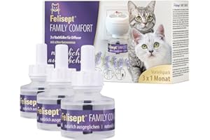 Felisept Family Comfort Nachfüllflakon 3 x 45ml Entspannungsmittel im Mehrkatzenhaushalt - Beruhigungsmittel für Katzen - Katzen Beruhigungsmittel mit natürlicher Katzenminze ohne Pheromone Katzen