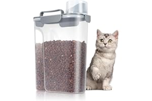 TBMax 5L Cat Food Storage Container with Lid, Portable Pet Food Container with Large Spout & Measuring Cup, Airtight Pet Food Storage Container for Dogs, Birds, Indoor, Outdoor