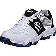 B-TUF Striker Cricket Shoes/Studs Spikes Sports for Men Boys Unisex Kids|Lightweight and Durable | Stylish Sports Shoes | (White/Black/Yellow)