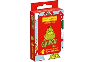 Waddingtons Number 1 The Grinch Playing Cards play fish, slap jack, crazy eights and rummy, Travel Companion, Gifts and Toys for Boys, Girls and Adults, Green