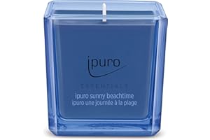 ipuro - Dekoracyjna świeca zapachowa Ipuro sunny beachtime – minimalistyczne i purystyczne świece zapachowe w szkle – intensywne świece zapachowe z chrupiącymi i świeżymi nutami – stylowa świeca 125 g