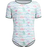 FYMNSI ABDL Body Hombre Body Hombre Camiseta de manga corta Botones en la ropa interior estampada con caricatura escalonada