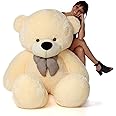HUG 'n' FEEL SOFT TOYS Loveable HUGABLE Soft Giant Life Size, Long Huge Teddy BearPlush & Stuffed Toys (Best for Someone Special) Cream 4 Feet 120 cm with Free Heart Shape CUSION