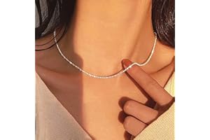 Atentuyi Collana D'argento Girocollo Lucido Dainty Link Catena Sottile Collana Minimalista Girocollo Gioielli Per Le Donne E Le Ragazze