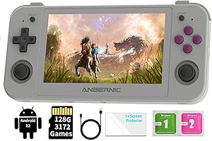 ANBERNIC RG505 Consolas de Juegos Portátil , Android 12 System 4.95 Inch OLED Touch Screen with 128G TF Card 3172 Games Support 5G WiFi 5.0 Bluetooth