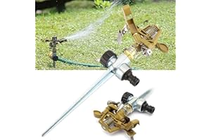 Losxuido 2er Set Rasensprenger Impulsregner aus Zinklegierung Garten Regner Impulsregner Pulsationssprenger Garten Rasen Sprinkler 360-Grad Rasensprenger