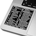 Mac OS Shortcuts Sticker, Afterplug Keyboard Shortcuts Vinyl Sticker for 13-16 inch MacBook Pro/Air, Compatible with macOS Mojave or Later, No Residue (Black with White Letters, 1-Pack)