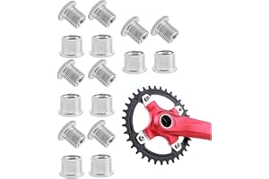 LONGHAO 8 PCS,Bulloni Corona,Bulloni a Corona Singola,Bullone Manovella,Chiodi a Doppio Disco per Bicicletta,Bulloni a Doppia Corona,Guarnitura per Mountain Bike,per Bici da Strada MTB