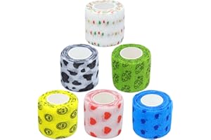 NEKAPLO 6 Rolls Dog Bandages for Paws – Self-Adhesive Vet Wrap for Pet Injury, Wound Care, and Protection