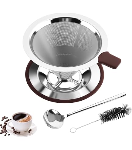 Filtre à Café Permanent En Acier Inox - Maille 600, Pour 1-2 Tasses - Réutilisable, Sans Papier, Lavable Au Lave-vaisselle - 2
