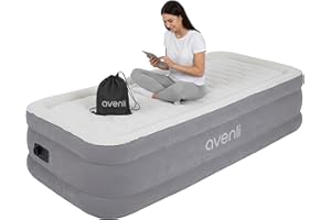 AVENLI Materasso Letto gonfiabile autogonfiabile singolo 191x99x46cm materassi autogonfiante per ospiti con pompa integrata superficie di sdraio extra alta e floccata per campeggio e casa