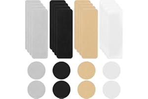 XINJODUZ 24 naszywki do butów do otworów, naprawa pięty butów, prostokątne, okrągłe, samoprzylepne wkładki na piętę, ochraniacze na buty, zapobieganie otworom na pięcie, zestaw naprawczy do trampek, buty