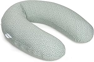 Doomoo Breastfeeding & Pregnancy Pillow Buddy - 180 cm Including Cover Made of Organic Cotton Jersey, with Fine EPS Micro Bead Filling, Oeko-Tex® Standard 100, Cloudy Khaki