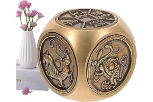 Lyckomynt – 6 cm mässings-, kopparspinnningsenhet | hexaederskivspelare pollett för rikedom, avkoppling, meditation, möten, energi, balans, harmoni, ritual, övning, Ru