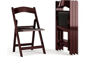 Flash Furniture Hercules Krzesła składane na wesela i formalne wydarzenia, możliwość układania w stos, na imprezy handlowe, nośność 0,5 kg, zestaw 4 sztuk, czerwony mahoń