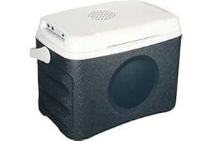 GlamHaus Electric Cooler Box, Large 22L or 30L Cool Box - Use Warm Or Cold, Eco Mode, Portable & Food Safe Insulated, DC 12V, AC 220V Or USB Adaptor - Picnics, Beach, Camping, Car And Motorhome