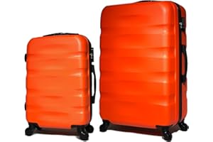 CELIMS - Juego de Maletas 2 Piezas | Maleta Cabina + Maleta Grande | Naranja