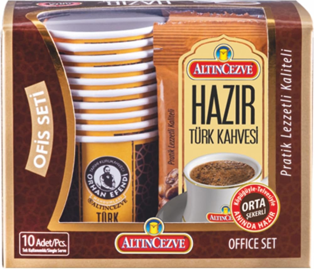 Altıncezve Ofis Seti Hazır Türk Kahvesi Orta (Orta Şekerli) 10' lu Paket (10 Adet x 9 Gr)
