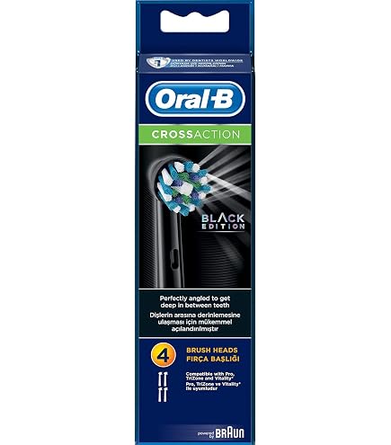 Brossettes Oral-B Pro Cross Action Noires - Lot De 4 Pièces Neuves - Compatibles Multiples Modèles