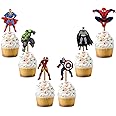 Festiko Superhero/Avengers/Marvel Happy Birthday Theme Party Cake Cutting Decoration Up Cake Topper, Avengers Party Favors For Kids-Multicolor-18 Pieces