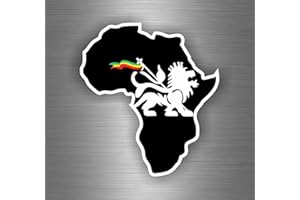 AKACHAFACTORY Self Adhesive Car Sticker - Jamaican Flag Reggae One Love Rasta Lion