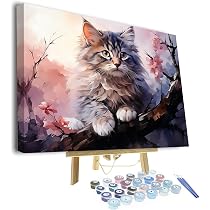 TISHIRON Peinture Par Numéros – Loup 40,6 X 50,8 Cm, Toile Sans Cadre, Pinceaux Et Pigments Acryliques Inclus