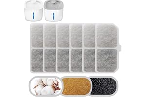 Filtres de fontaine pour chats, Arespark 6 pièces Filtres pour fontaines pour chats 3L, Filtres de rechange pour fontaines d'eau pour chat et chien, Filtres de rechange avec résine et charbon actif